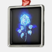 Brennen der blauen Rose Ornament Aus Metall (Links)
