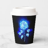 Brennen der blauen Rose Pappbecher (Rückseite)