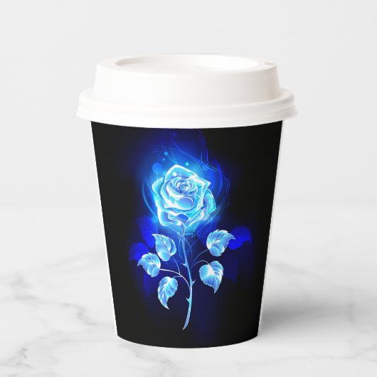 Brennen der blauen Rose Pappbecher (Vorderseite)