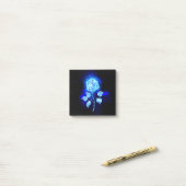 Brennen der blauen Rose Post-it Klebezettel (Auf Schreibtisch)