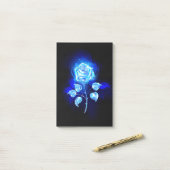 Brennen der blauen Rose Post-it Klebezettel (Auf Schreibtisch)
