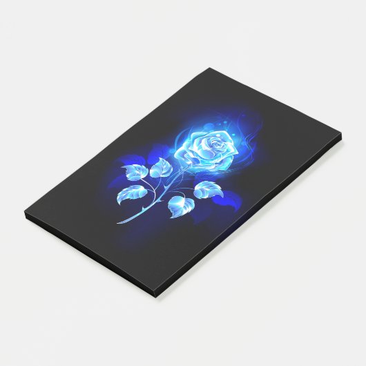 Brennen der blauen Rose Post-it Klebezettel (angewinkelt)