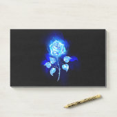 Brennen der blauen Rose Post-it Klebezettel (Auf Schreibtisch)