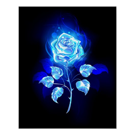 Brennen der blauen Rose Poster (Vorderseite)