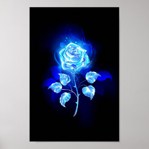 Brennen der blauen Rose Poster