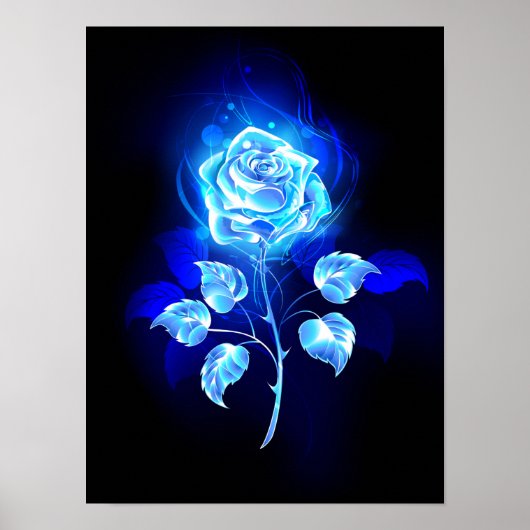 Brennen der blauen Rose Poster (Vorne)