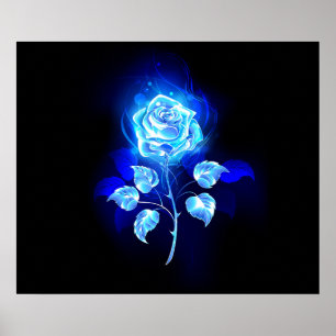 Brennen der blauen Rose Poster