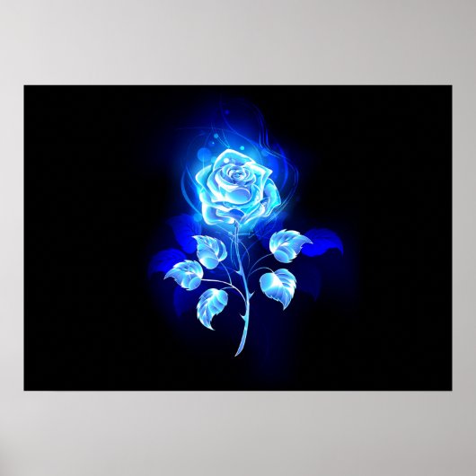 Brennen der blauen Rose Poster (Vorne)