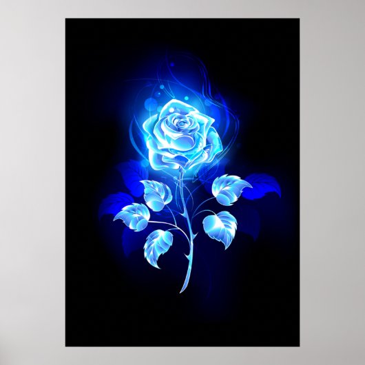 Brennen der blauen Rose Poster (Vorne)