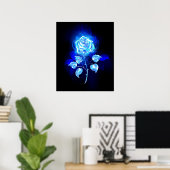 Brennen der blauen Rose Poster (Heimbüro)
