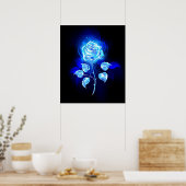 Brennen der blauen Rose Poster (Küche)