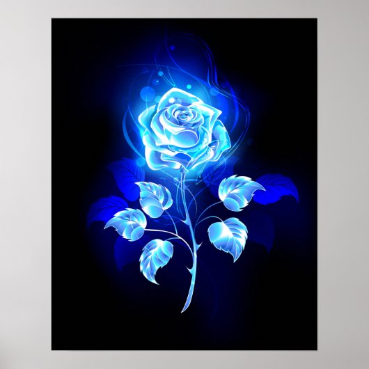 Brennen der blauen Rose Poster (Vorne)