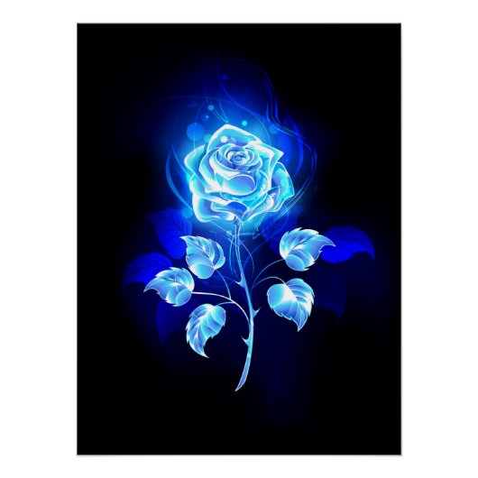 Brennen der blauen Rose Poster (Vorderseite)