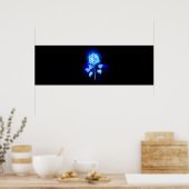 Brennen der blauen Rose Poster (Küche)