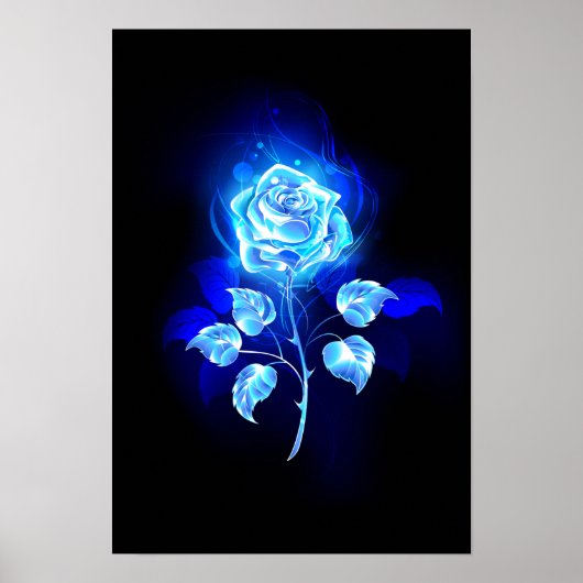 Brennen der blauen Rose Poster (Vorne)