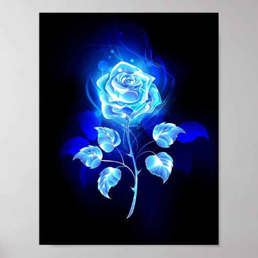 Brennen der blauen Rose Poster (Vorne)