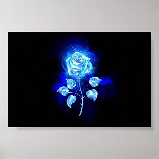 Brennen der blauen Rose Poster (Vorne)