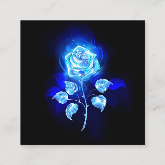Brennen der blauen Rose Quadratische Visitenkarte (Vorderseite)