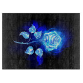 Brennen der blauen Rose Schneidebrett (Vorderseite)