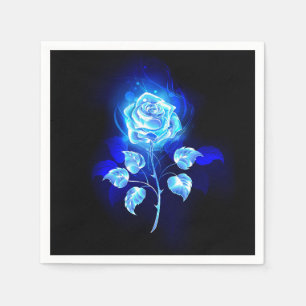 Brennen der blauen Rose Serviette