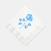 Brennen der blauen Rose Serviette (Ecke)