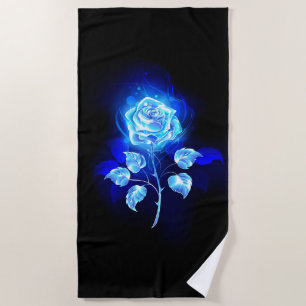 Brennen der blauen Rose Strandtuch