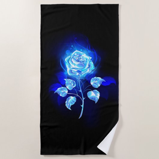Brennen der blauen Rose Strandtuch (Vorderseite)
