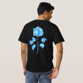 Brennen der blauen Rose T-Shirt (Schwarz voll)