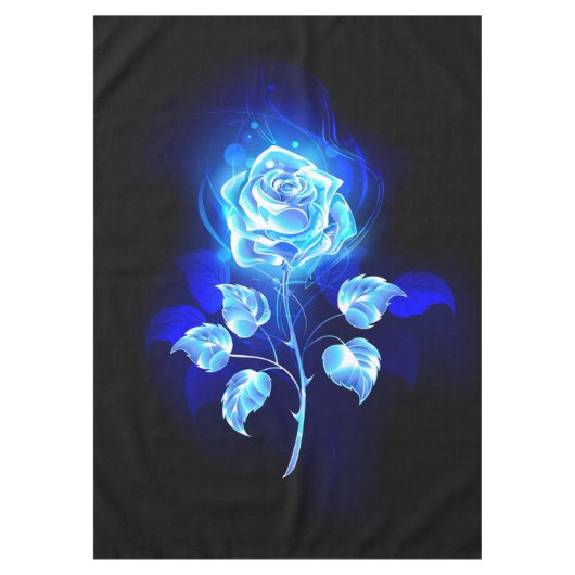 Brennen der blauen Rose Tischdecke (Vorderseite)
