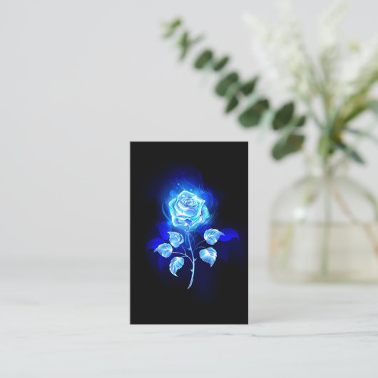 Brennen der blauen Rose Visitenkarte (Stehend Vorderseite)