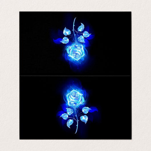 Brennen der blauen Rose Visitenkarten (Außenseite Aufgefaltet)