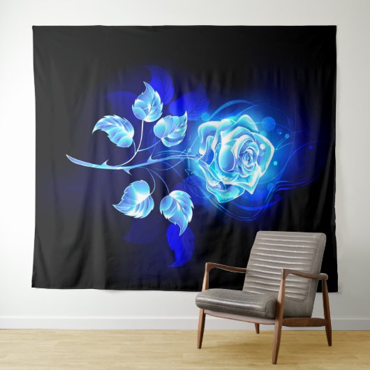 Brennen der blauen Rose Wandteppich (Beispiel (Horizontal))