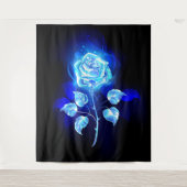 Brennen der blauen Rose Wandteppich (Vorderseite)