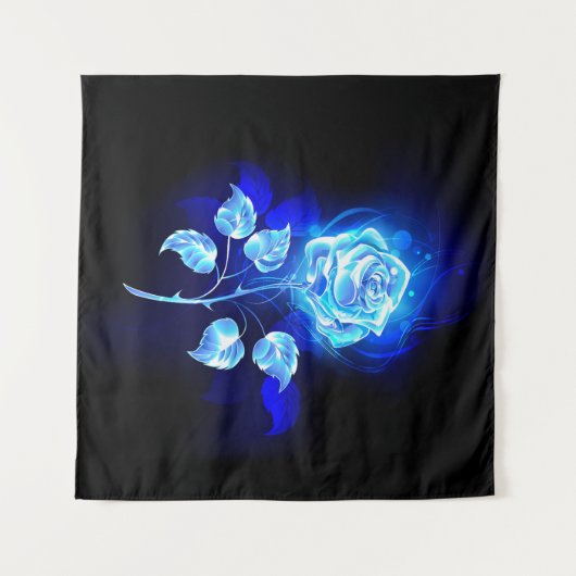 Brennen der blauen Rose Wandteppich (Vorderseite (Horizontal))