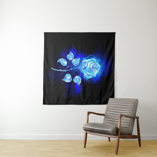 Brennen der blauen Rose Wandteppich (Beispiel (Horizontal))