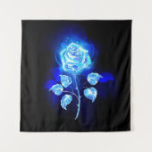 Brennen der blauen Rose Wandteppich (Vorderseite)