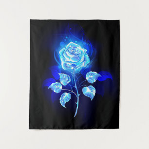 Brennen der blauen Rose Wandteppich