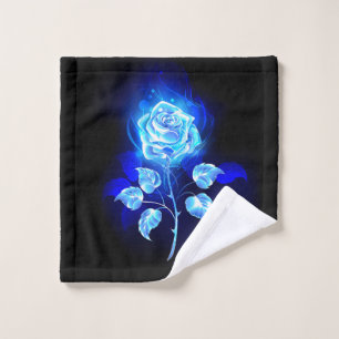 Brennen der blauen Rose Waschlappen