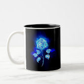 Brennen der blauen Rose Zweifarbige Tasse (Links)