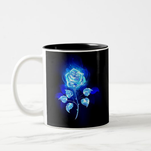 Brennen der blauen Rose Zweifarbige Tasse (Links)