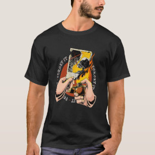 Brennen der Liebe Das Lover Couple Skelett bricht T-Shirt