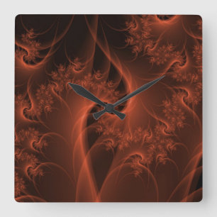 Brennen der Orangen Drehung Quadratische Wanduhr