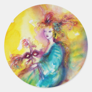 BRENNEN des KARNEVALS/venezianischen des Runder Aufkleber