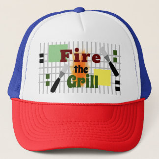 Brennen des mehrfarbigen Abstrakten Grilltextes Truckerkappe
