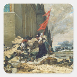 Brennen des Tuileries, 1871 Quadratischer Aufkleber