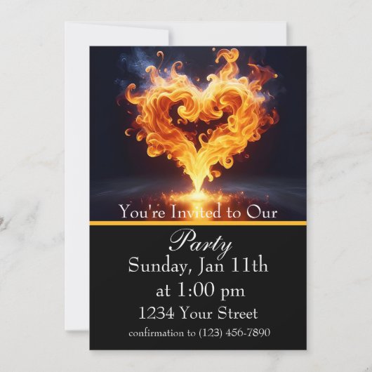Brennen hell: Feiern Sie unser Party! Einladung (Vorderseite)