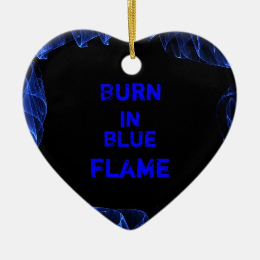 Brennen in blauer Flamme Keramikornament (Vorne)