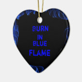 Brennen in blauer Flamme Keramikornament (Links)