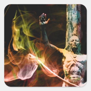 brennen quadratischer aufkleber