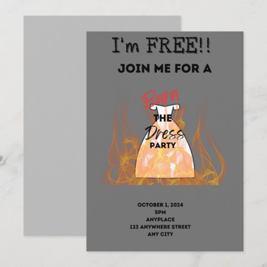 Brennen Sie das Party Einladung (Vorne/Hinten)